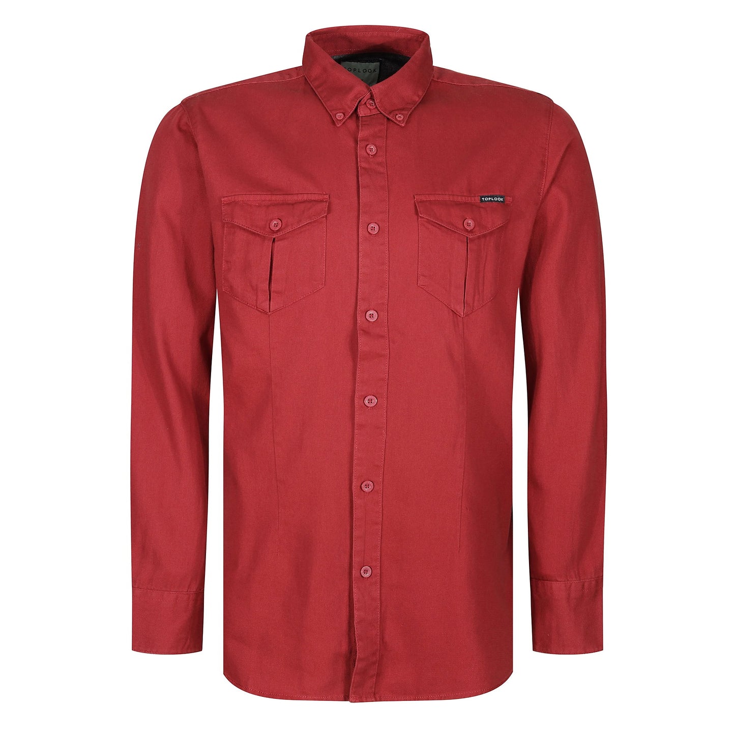 TL London Mens Cotton Button Down Shirt Long Sleeve Smart Casual Work - Sleeve Detail - QHA UK