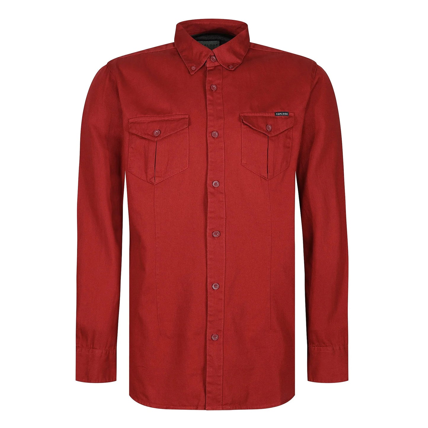 TL London Mens Cotton Button Down Shirt Long Sleeve Smart Casual Work - Sleeve Detail - QHA UK