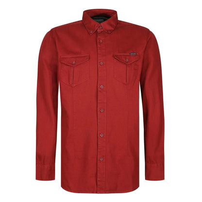 TL London Mens Cotton Button Down Shirt Long Sleeve Smart Casual Work - Sleeve Detail - QHA UK