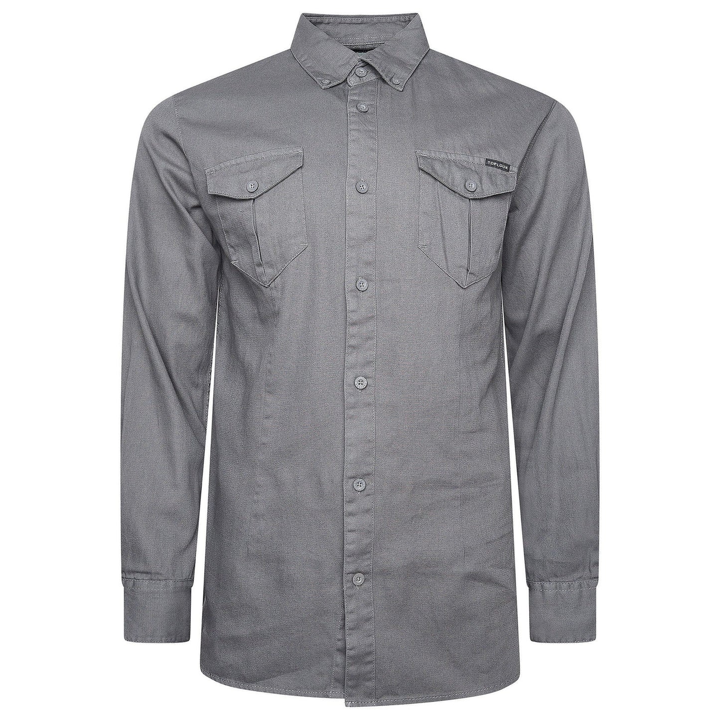 TL London Mens Cotton Button Down Shirt Long Sleeve Smart Casual Work - Sleeve Detail - QHA UK