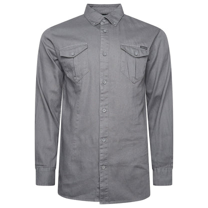 TL London Mens Cotton Button Down Shirt Long Sleeve Smart Casual Work - Sleeve Detail - QHA UK