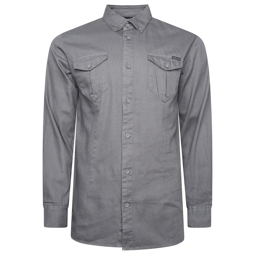 TL London Mens Cotton Button Down Shirt Long Sleeve Smart Casual Work - Sleeve Detail - QHA UK