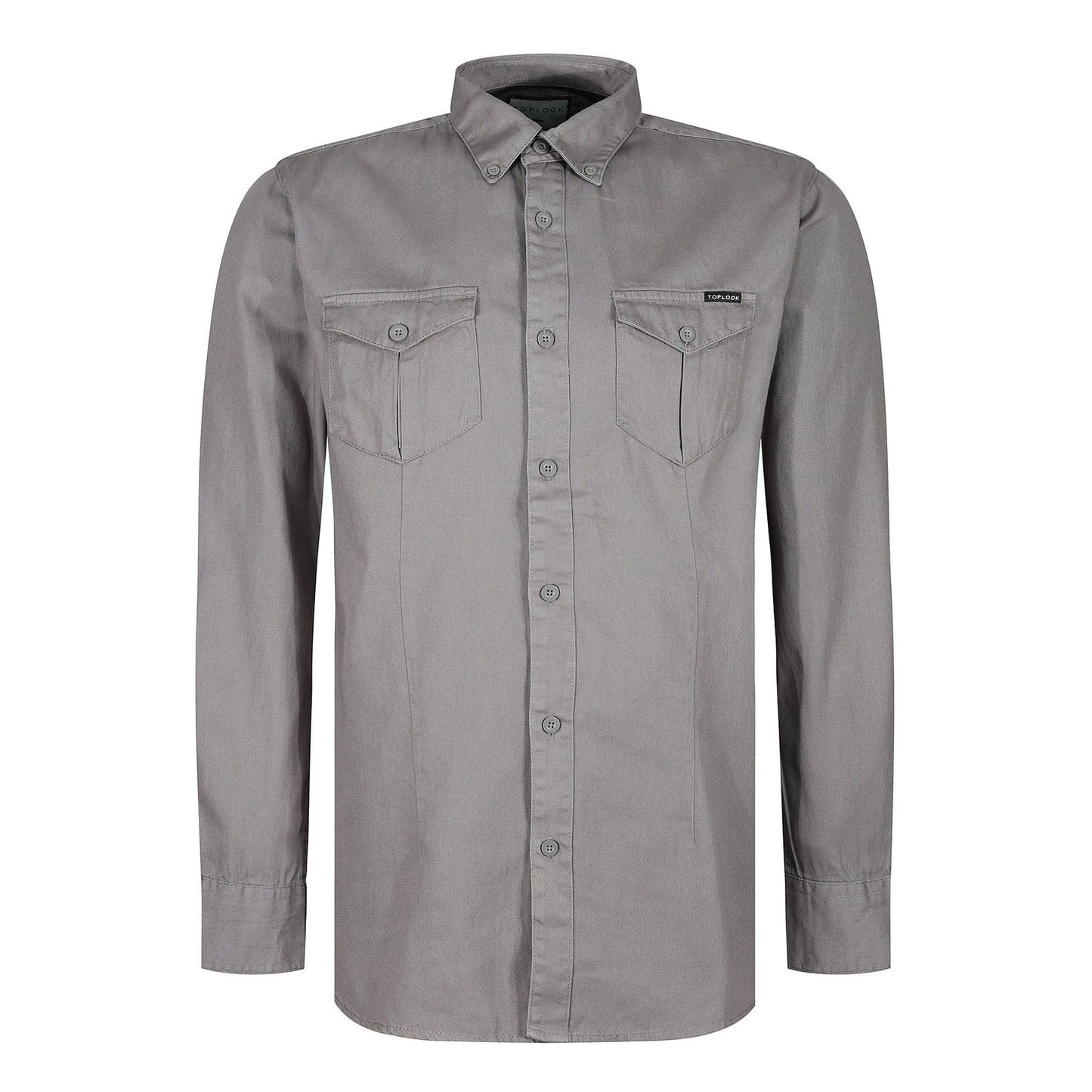 TL London Mens Cotton Button Down Shirt Long Sleeve Smart Casual Work - Sleeve Detail - QHA UK