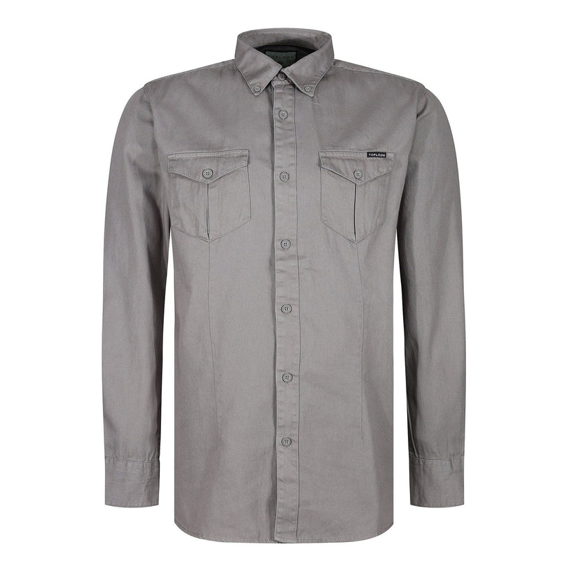 TL London Mens Cotton Button Down Shirt Long Sleeve Smart Casual Work - Sleeve Detail - QHA UK