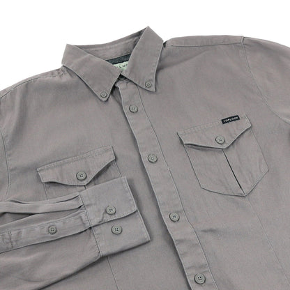 TL London Mens Cotton Button Down Shirt Long Sleeve Smart Casual Work - Sleeve Detail - QHA UK