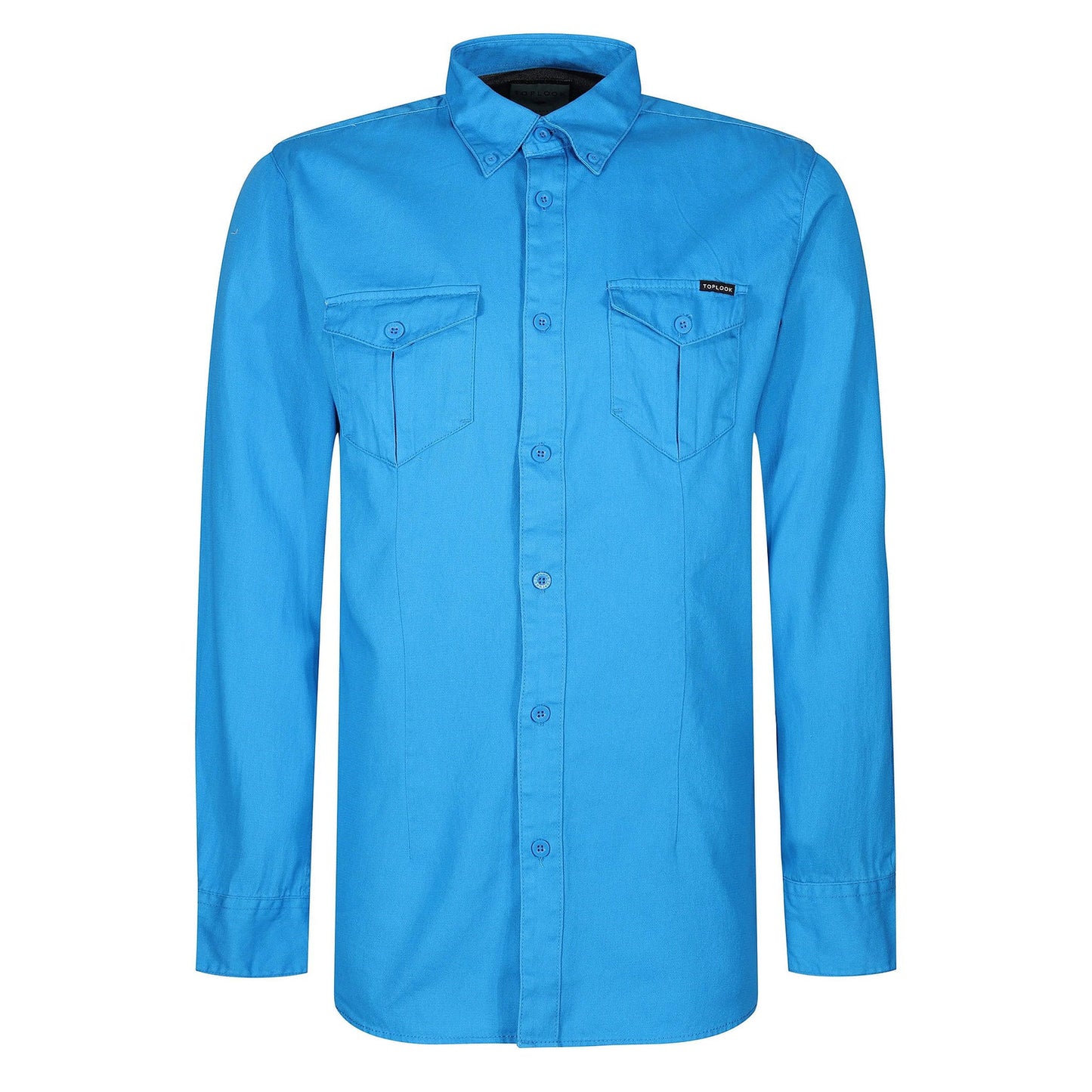 TL London Mens Cotton Button Down Shirt Long Sleeve Smart Casual Work - Sleeve Detail - QHA UK