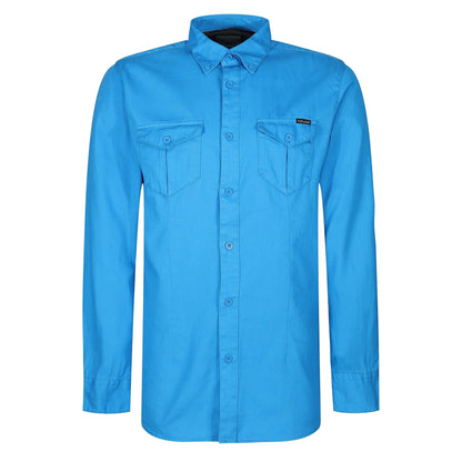 TL London Mens Cotton Button Down Shirt Long Sleeve Smart Casual Work - Sleeve Detail - QHA UK