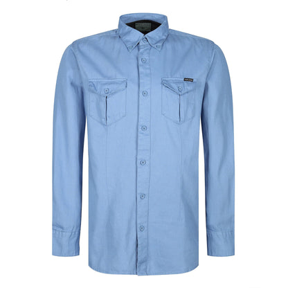 TL London Mens Cotton Button Down Shirt Long Sleeve Smart Casual Work - Sleeve Detail - QHA UK