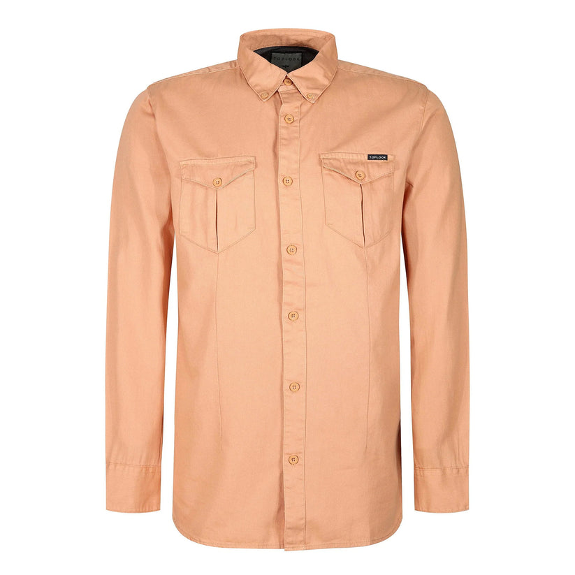 TL London Mens Cotton Button Down Shirt Long Sleeve Smart Casual Work - Sleeve Detail - QHA UK