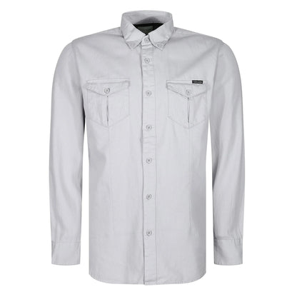 TL London Mens Cotton Button Down Shirt Long Sleeve Smart Casual Work - Sleeve Detail - QHA UK
