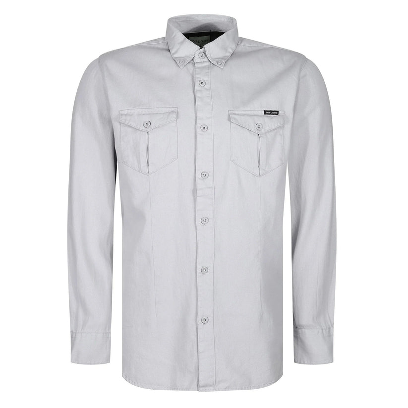 TL London Mens Cotton Button Down Shirt Long Sleeve Smart Casual Work - Sleeve Detail - QHA UK
