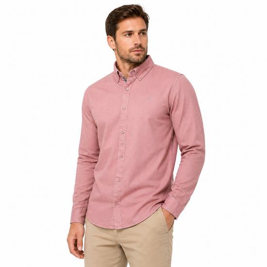 TL London Mens 100% Cotton Shirt Long Sleeve Button Down Smart Casual - QHA UK