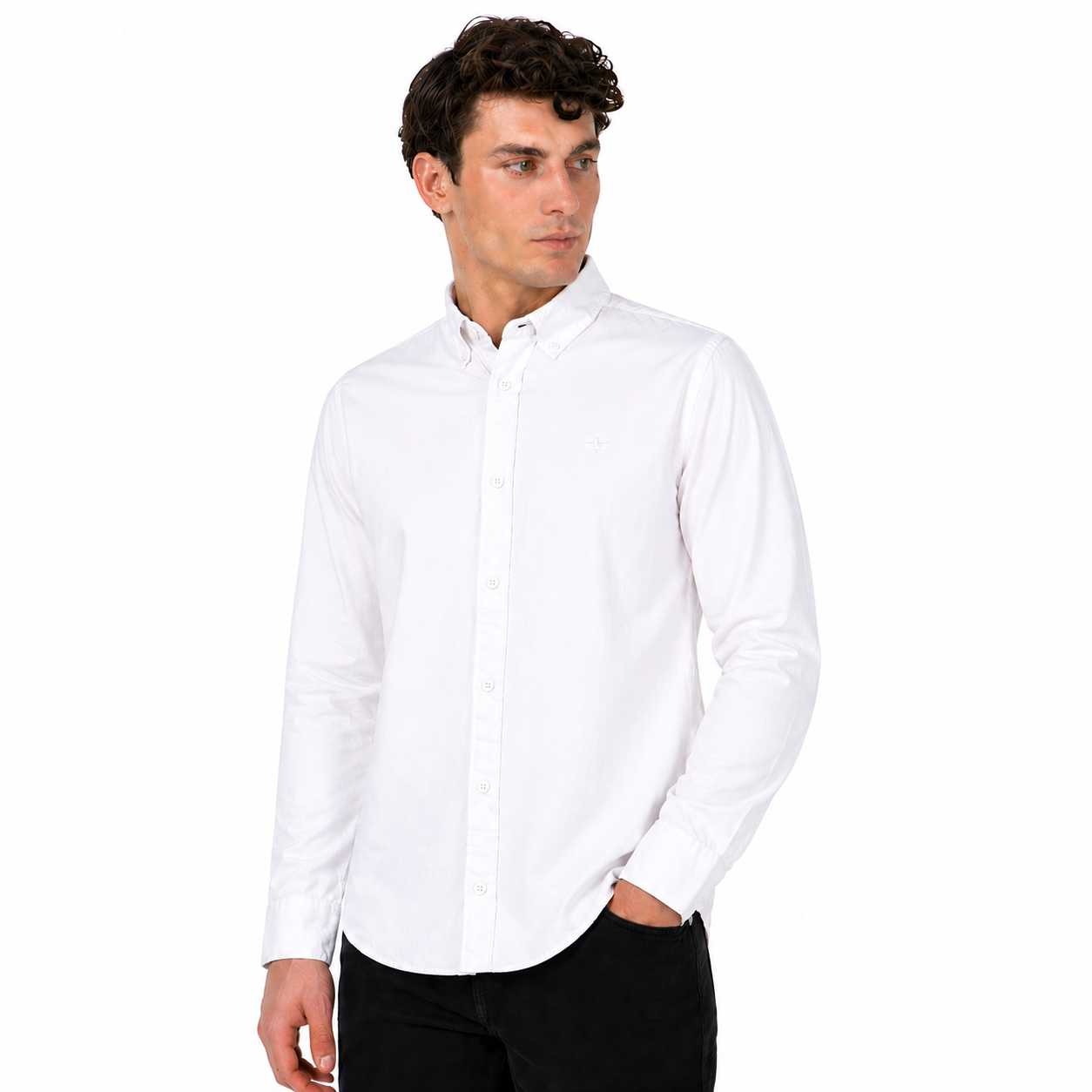 TL London Mens 100% Cotton Shirt Long Sleeve Button Down Smart Casual - Sleeve Detail - QHA UK