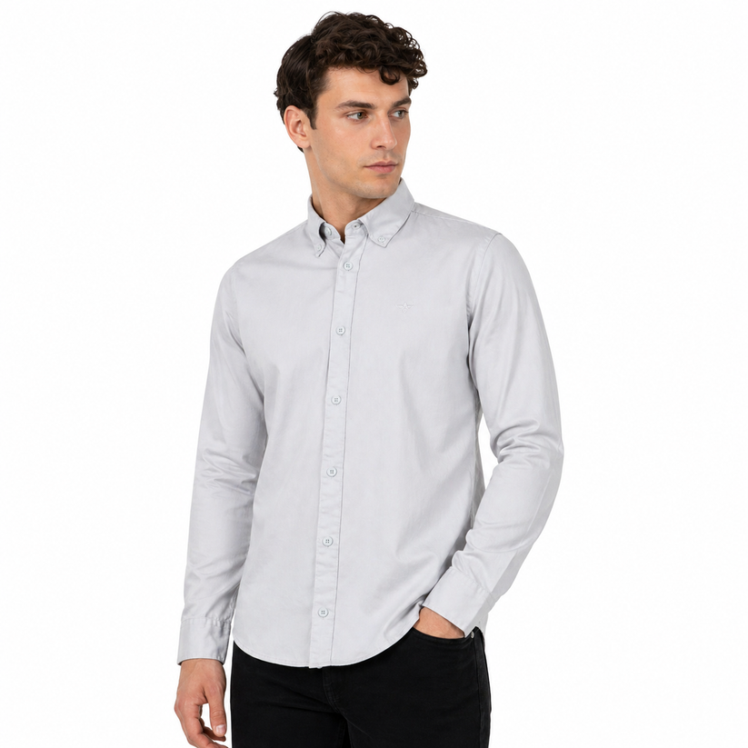 TL London Mens 100% Cotton Shirt Long Sleeve Button Down Smart Casual - Sleeve Detail - QHA UK