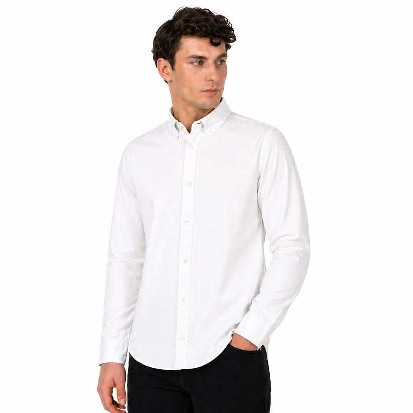 TL London Mens 100% Cotton Shirt Long Sleeve Button Down Smart Casual - Sleeve Detail - QHA UK