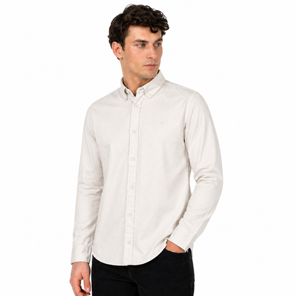 TL London Mens 100% Cotton Shirt Long Sleeve Button Down Smart Casual - Sleeve Detail - QHA UK
