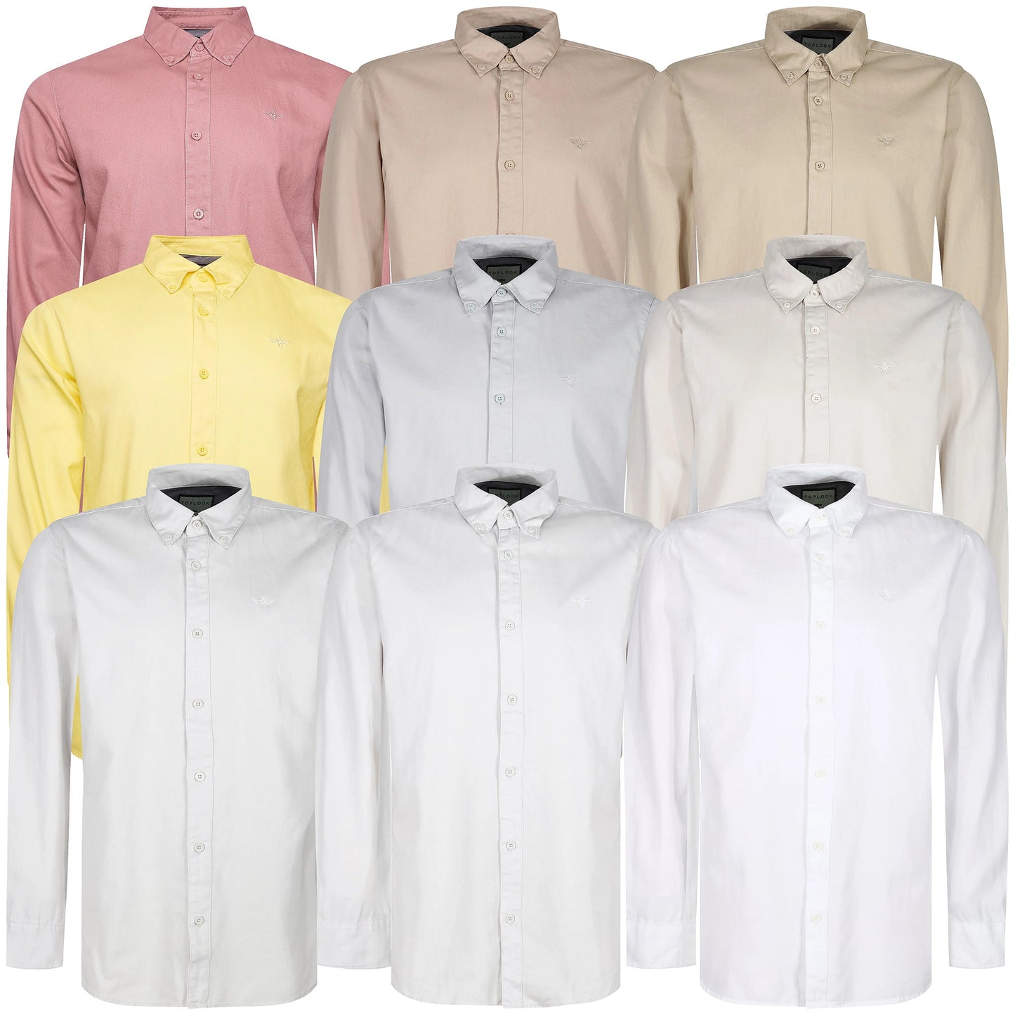 TL London Mens 100% Cotton Shirt Long Sleeve Button Down Smart Casual - QHA UK