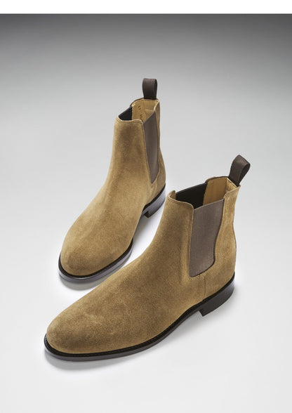 Hugs & Co Mens Tobacco Suede Chelsea Boots Welted Leather UK 7-14 - QHA UK