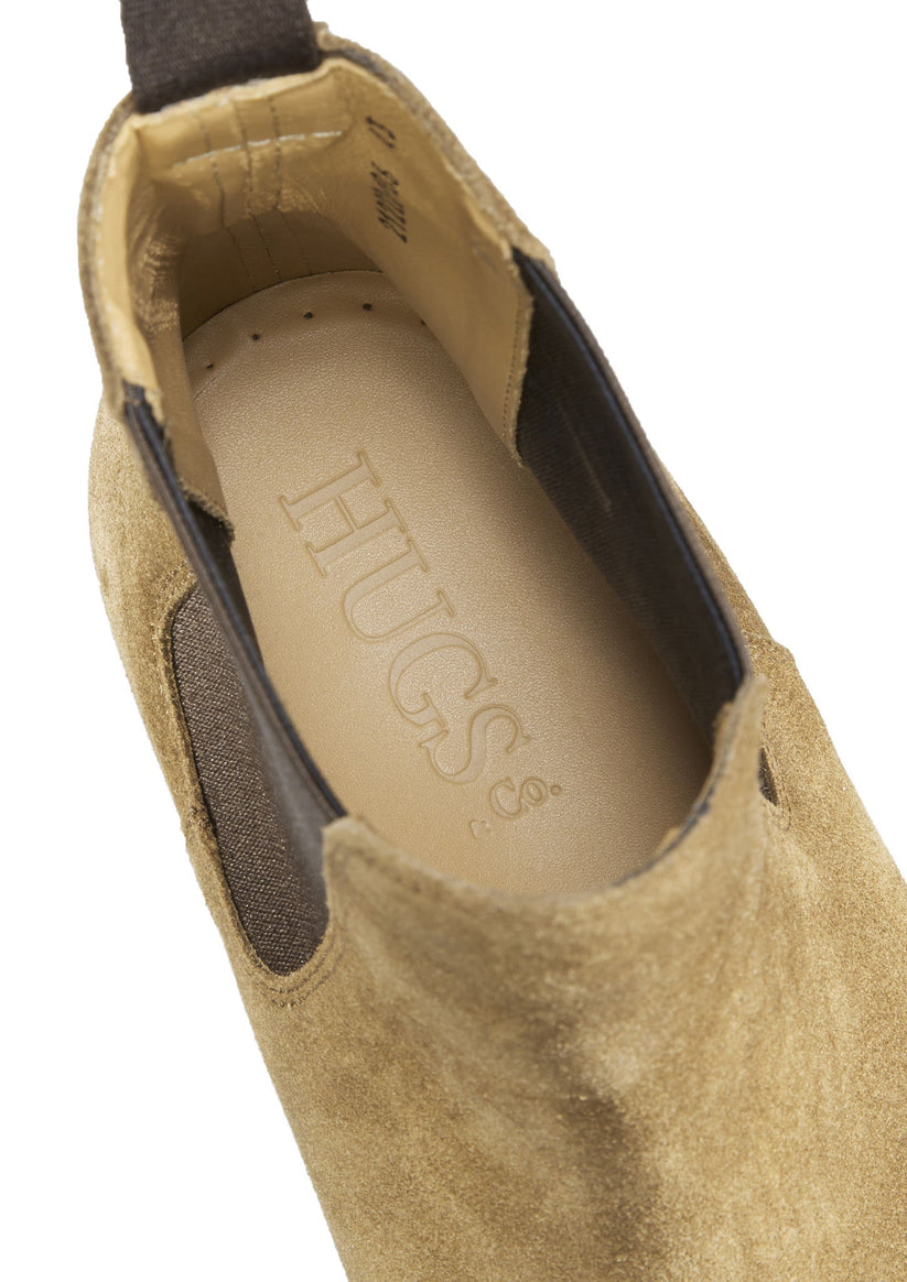 Hugs & Co Mens Tobacco Suede Chelsea Boots Welted Leather UK 7-14 - QHA UK