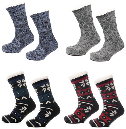Tom Franks 1 Pair Chunky Knit Sherpa Slipper Socks - QHA UK