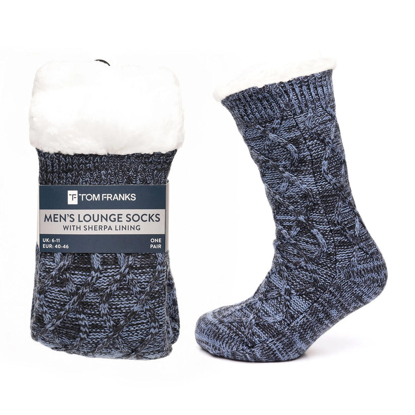 Tom Franks 1 Pair Chunky Knit Sherpa Slipper Socks - QHA UK
