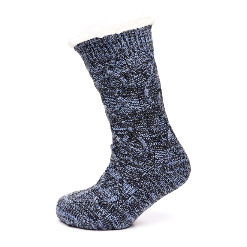 Tom Franks 1 Pair Chunky Knit Sherpa Slipper Socks - QHA UK