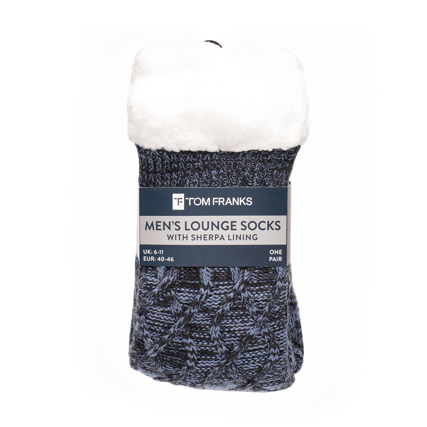 Tom Franks 1 Pair Chunky Knit Sherpa Slipper Socks - QHA UK