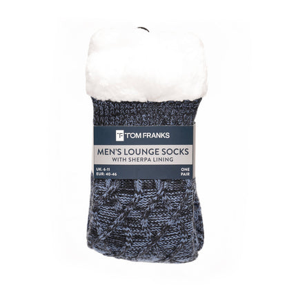 Tom Franks 1 Pair Chunky Knit Sherpa Slipper Socks - QHA UK