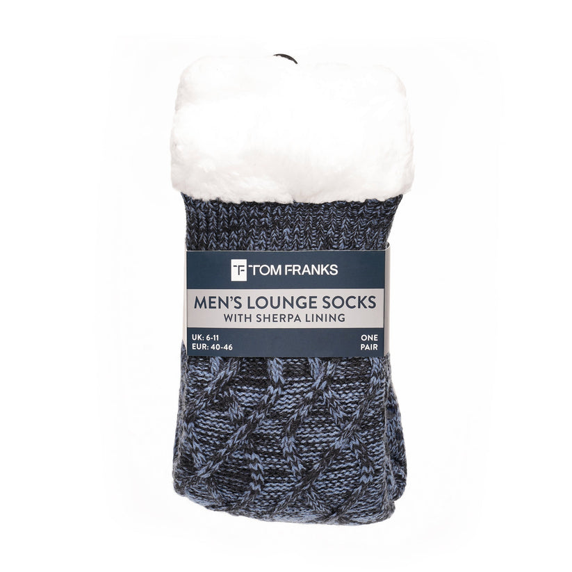Tom Franks 1 Pair Chunky Knit Sherpa Slipper Socks - QHA UK
