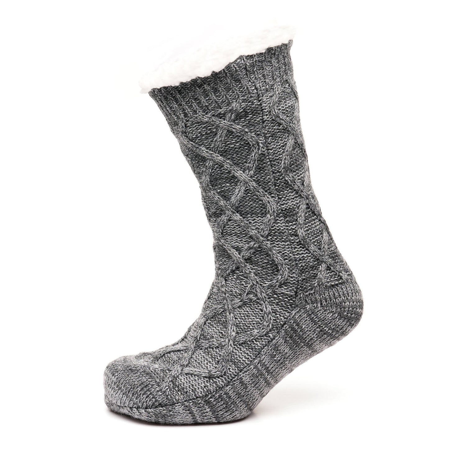 Tom Franks 1 Pair Chunky Knit Sherpa Slipper Socks - QHA UK
