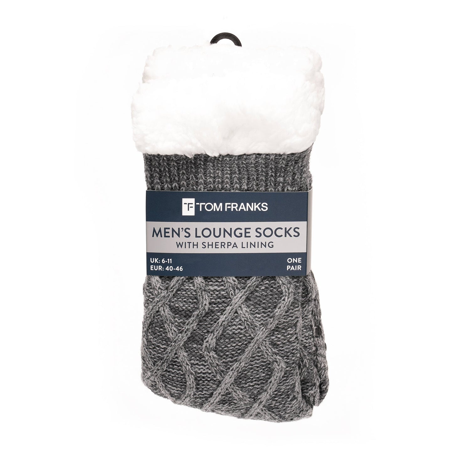 Tom Franks 1 Pair Chunky Knit Sherpa Slipper Socks - QHA UK