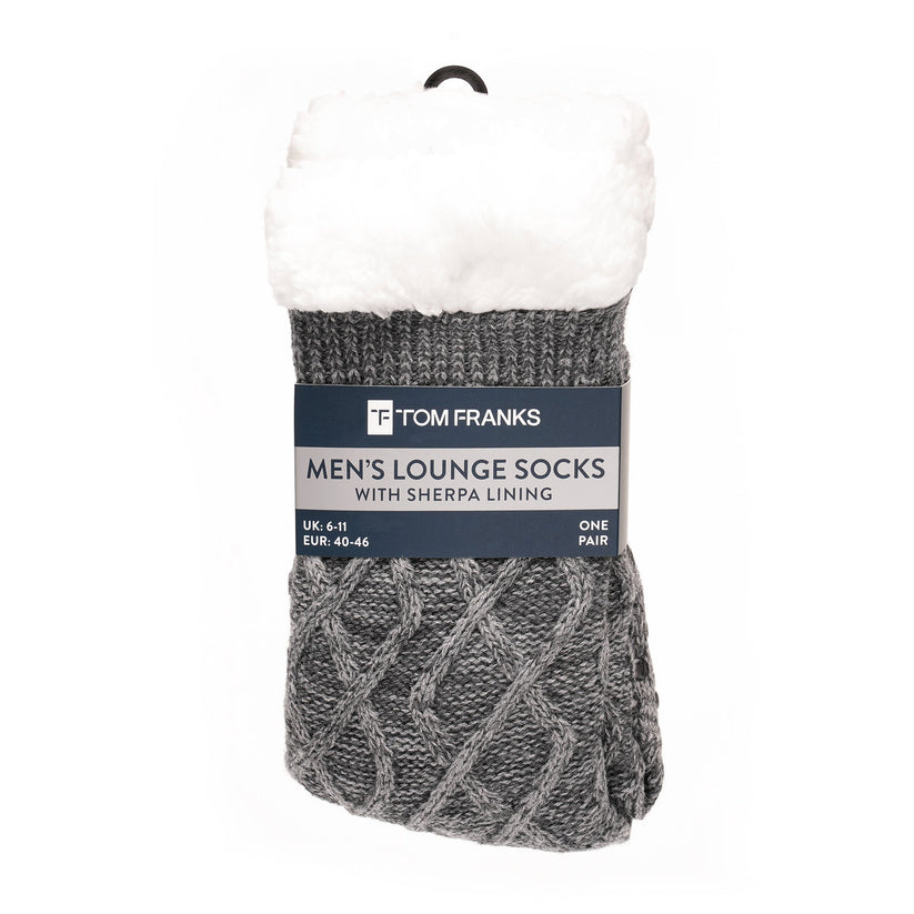 Tom Franks 1 Pair Chunky Knit Sherpa Slipper Socks - QHA UK