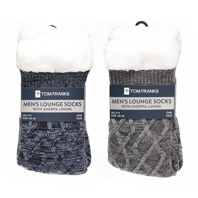 Tom Franks 1 Pair Chunky Knit Sherpa Slipper Socks - QHA UK
