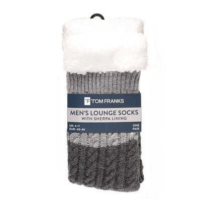 Tom Franks 1 Pair Chunky Knit Sherpa Slipper Socks - QHA UK