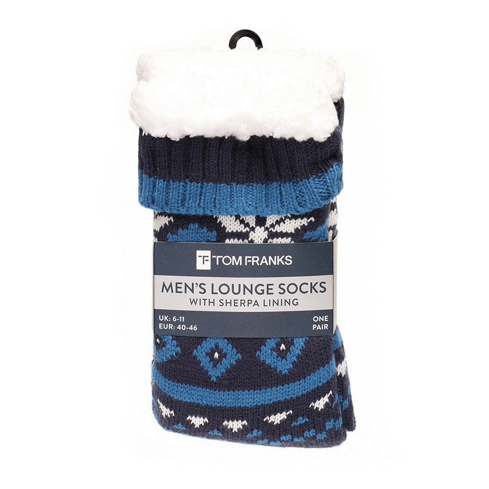 Tom Franks 1 Pair Chunky Knit Sherpa Slipper Socks - QHA UK