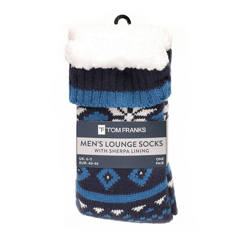 Tom Franks 1 Pair Chunky Knit Sherpa Slipper Socks - QHA UK