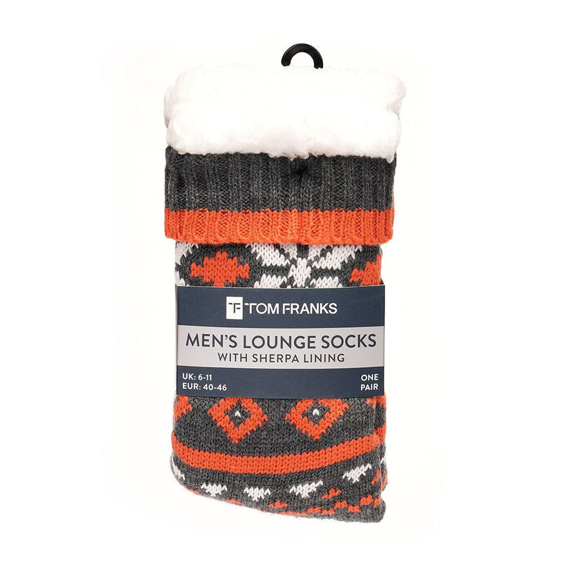 Tom Franks 1 Pair Chunky Knit Sherpa Slipper Socks - QHA UK