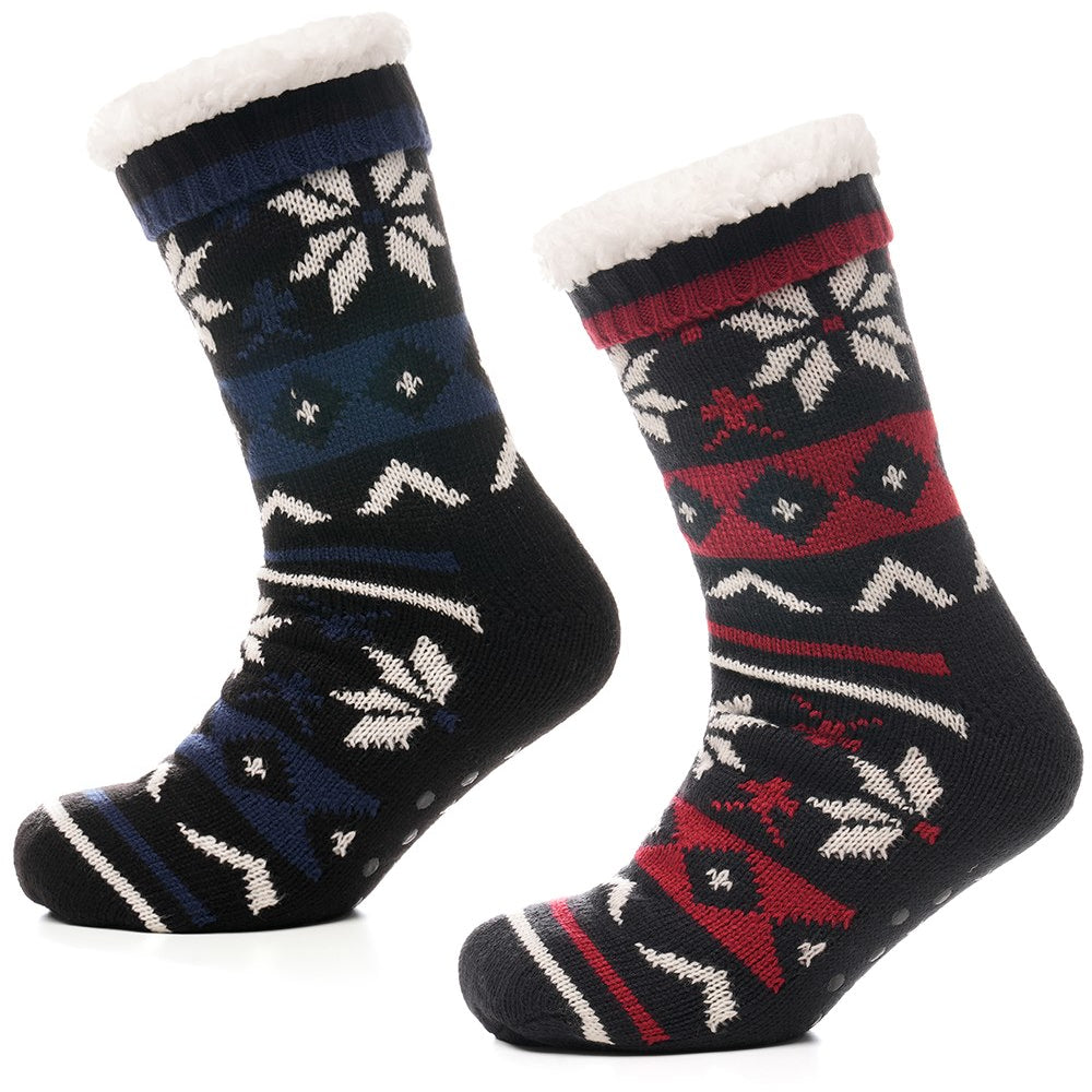 Tom Franks 1 Pair Chunky Knit Sherpa Slipper Socks - QHA UK
