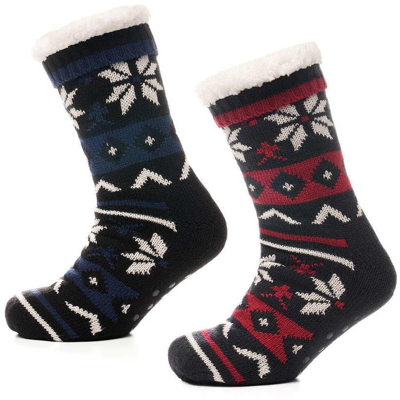 Tom Franks 1 Pair Chunky Knit Sherpa Slipper Socks - QHA UK