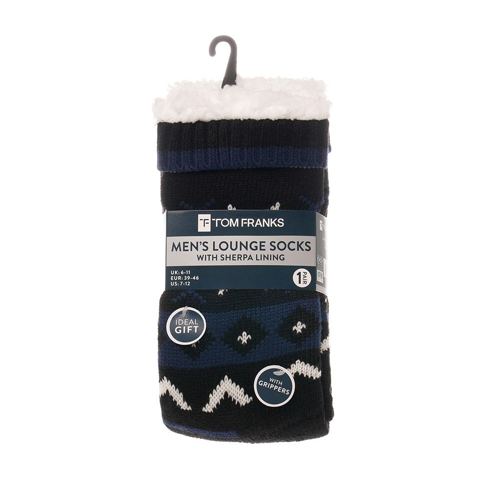 Tom Franks 1 Pair Chunky Knit Sherpa Slipper Socks - QHA UK