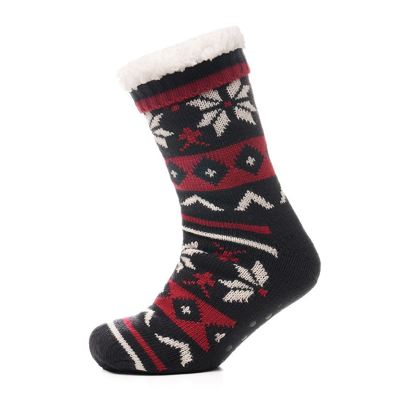 Tom Franks 1 Pair Chunky Knit Sherpa Slipper Socks - QHA UK
