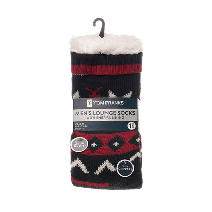 Tom Franks 1 Pair Chunky Knit Sherpa Slipper Socks - QHA UK