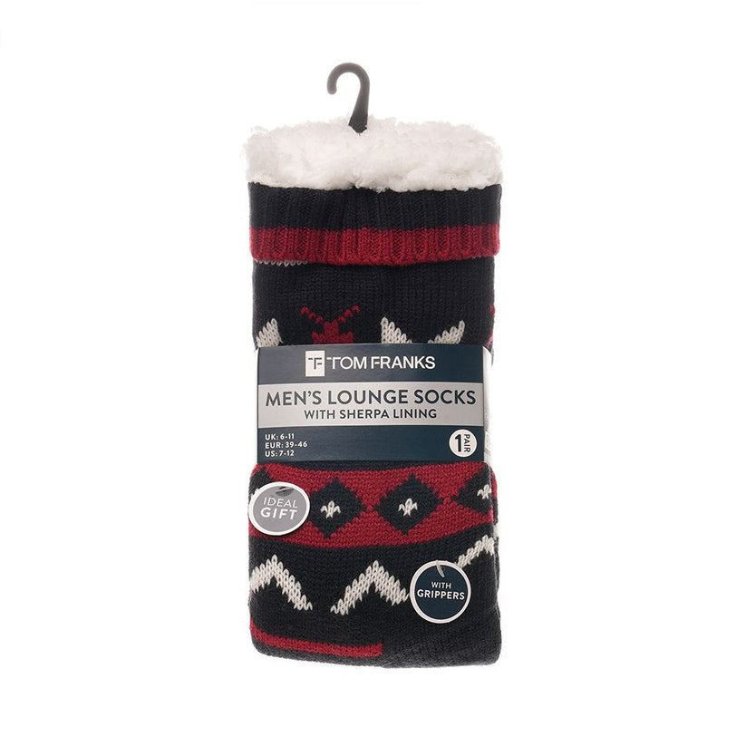 Tom Franks 1 Pair Chunky Knit Sherpa Slipper Socks - QHA UK