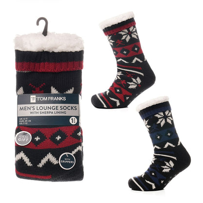 Tom Franks 1 Pair Chunky Knit Sherpa Slipper Socks - QHA UK