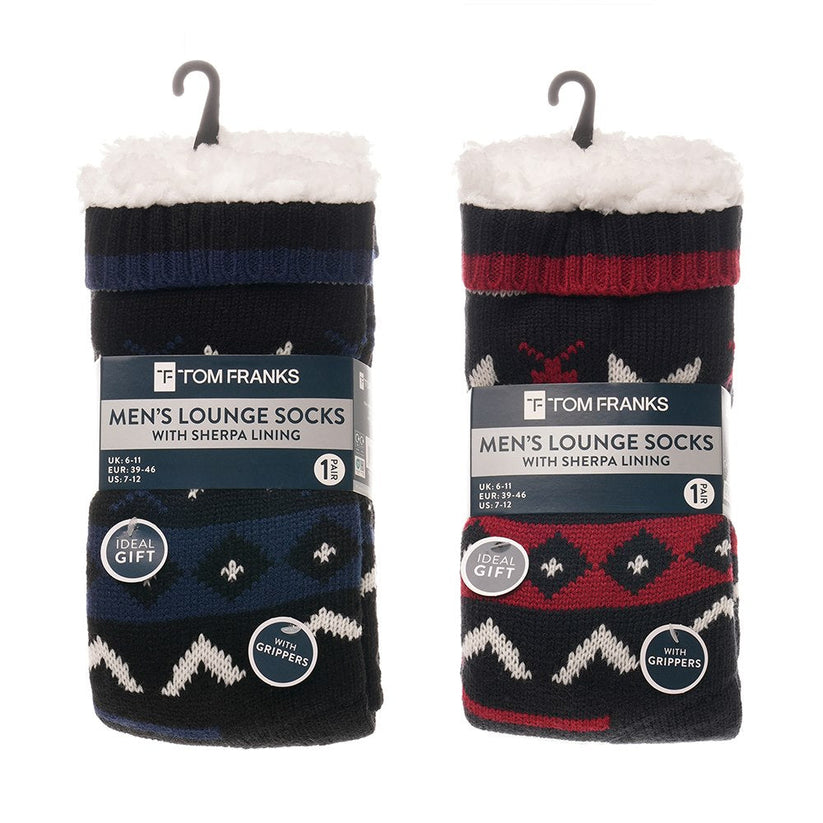 Tom Franks 1 Pair Chunky Knit Sherpa Slipper Socks - QHA UK