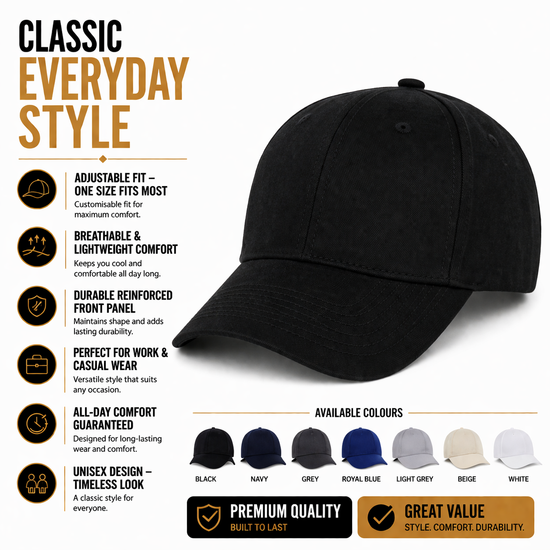 Tom Franks Baseball Cap Adjustable Curved Peak Breathable Hat Unisex - QHA UK