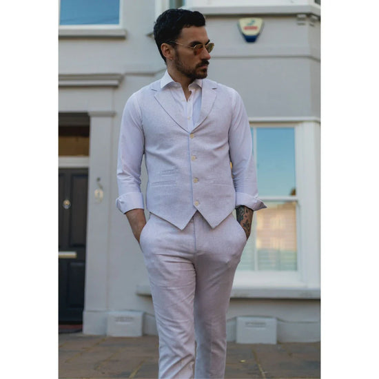 TruClothing Men's 2 Piece Suit Waistcoat & Trousers | Light Grey | Sizes 36–52" - QHA UK