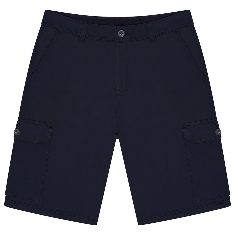Men's 6 Pocket Cargo Shorts Navy Charcoal Khaki Waist 30-44 | QHA UK - QHA UK