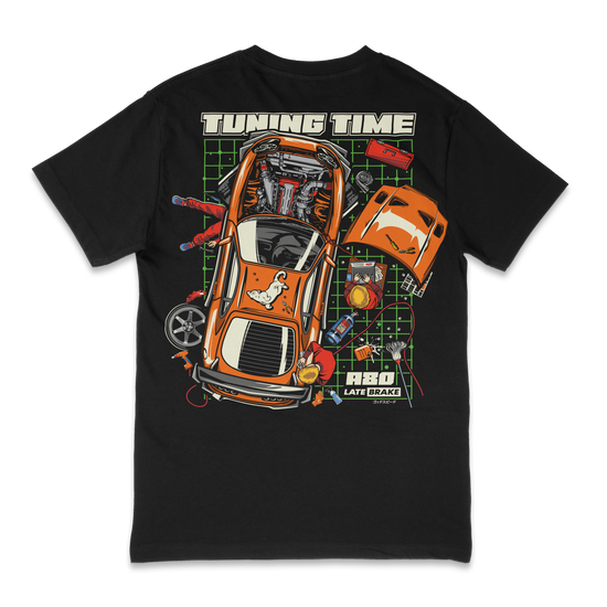 Late Brake Tuning Time T-Shirt 100% Cotton Car Enthusiast Tee | Late - QHA UK