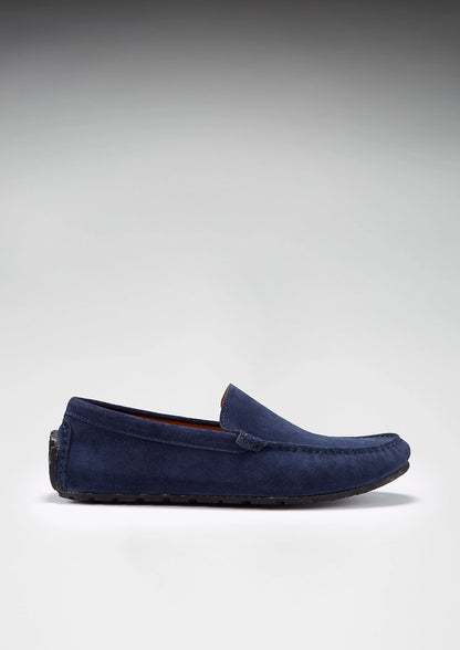 Hugs & Co Mens Tyre Sole Driving Loafers Navy Blue Suede UK 7-14 - Sole Detail - QHA UK